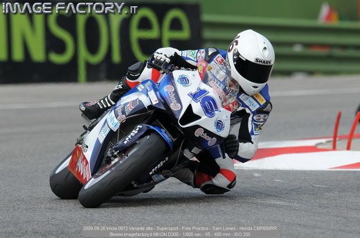 2009-09-26 Imola 0872 Variante alta - Supersport - Free Practice - Sam Lowes - Honda CBR600RR